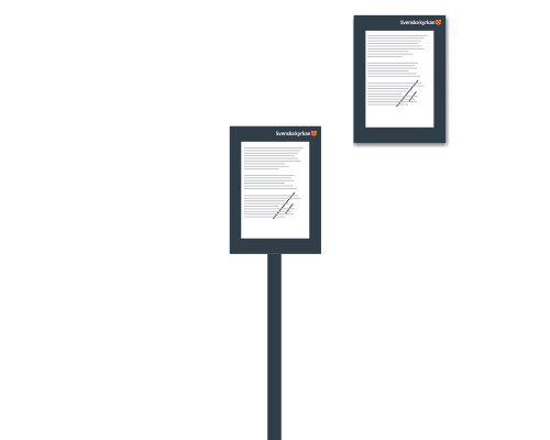 Informationsskylt till kyrka