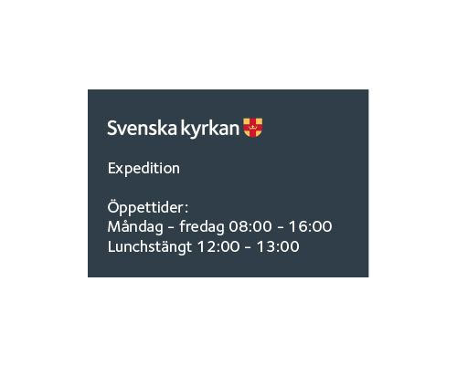 Informationsskylt i kyrka