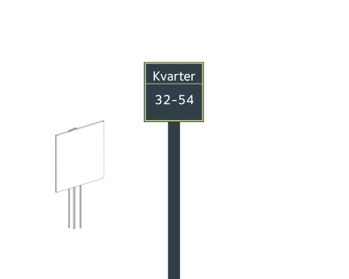 Kvartersskylt för gravmarkering