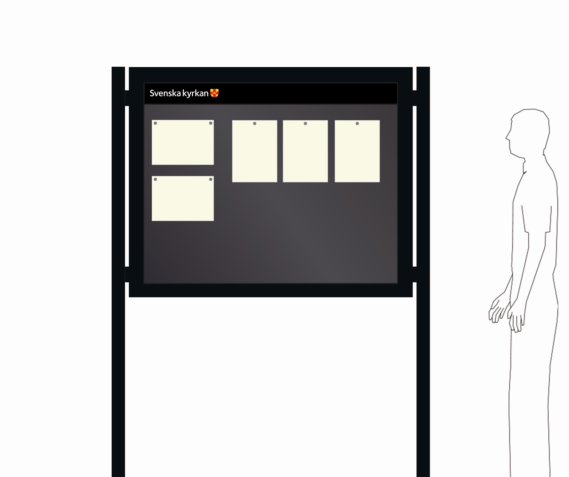 Skyltskåp med skärm