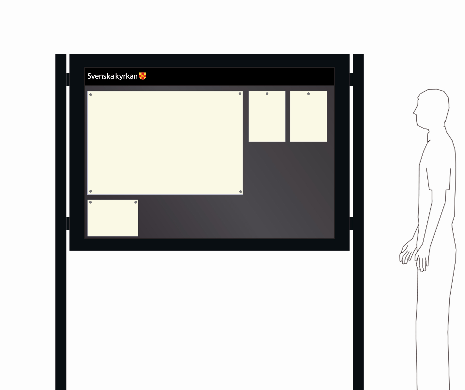 Skyltskåp med skärm