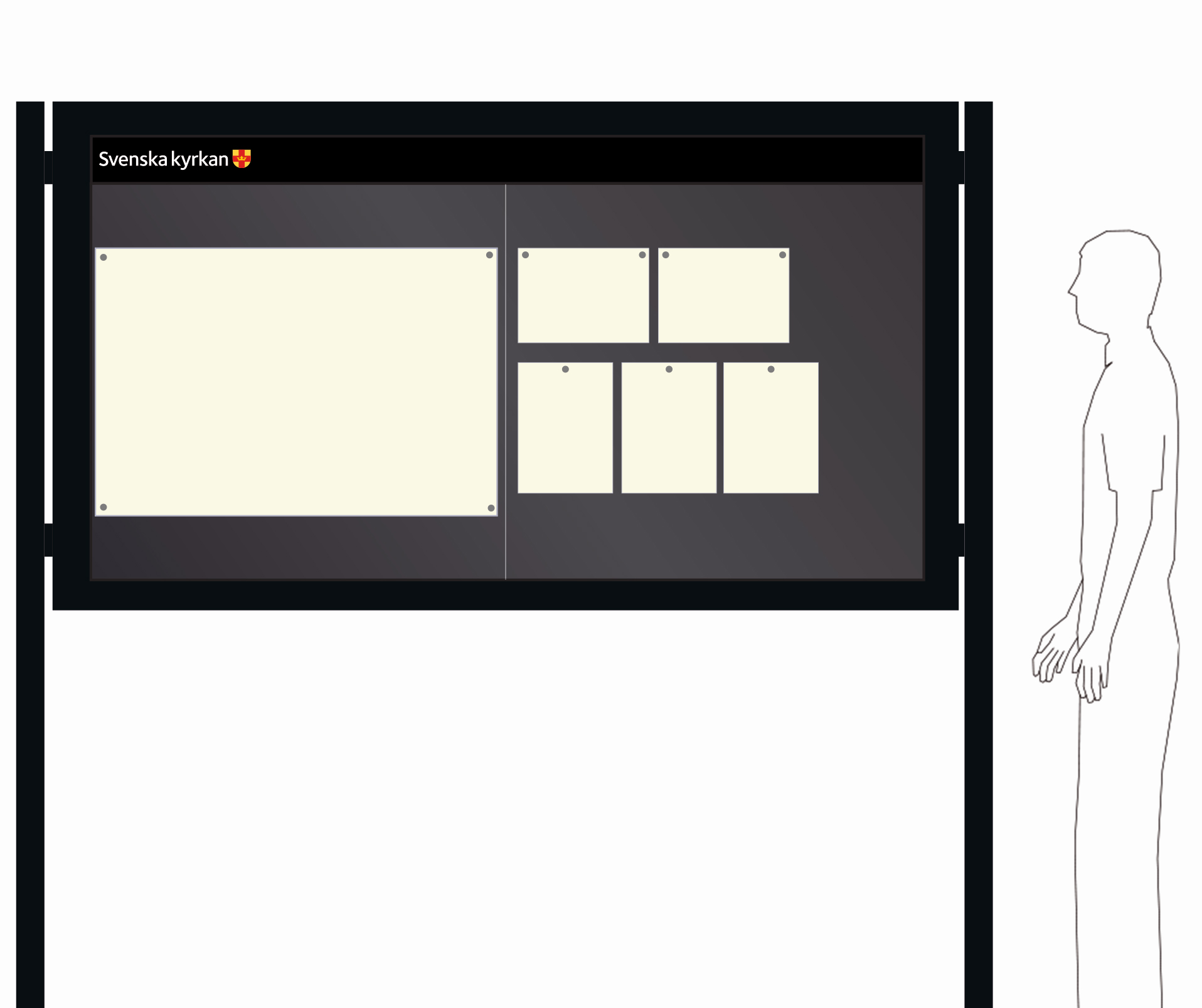 Skyltskåp med skärm