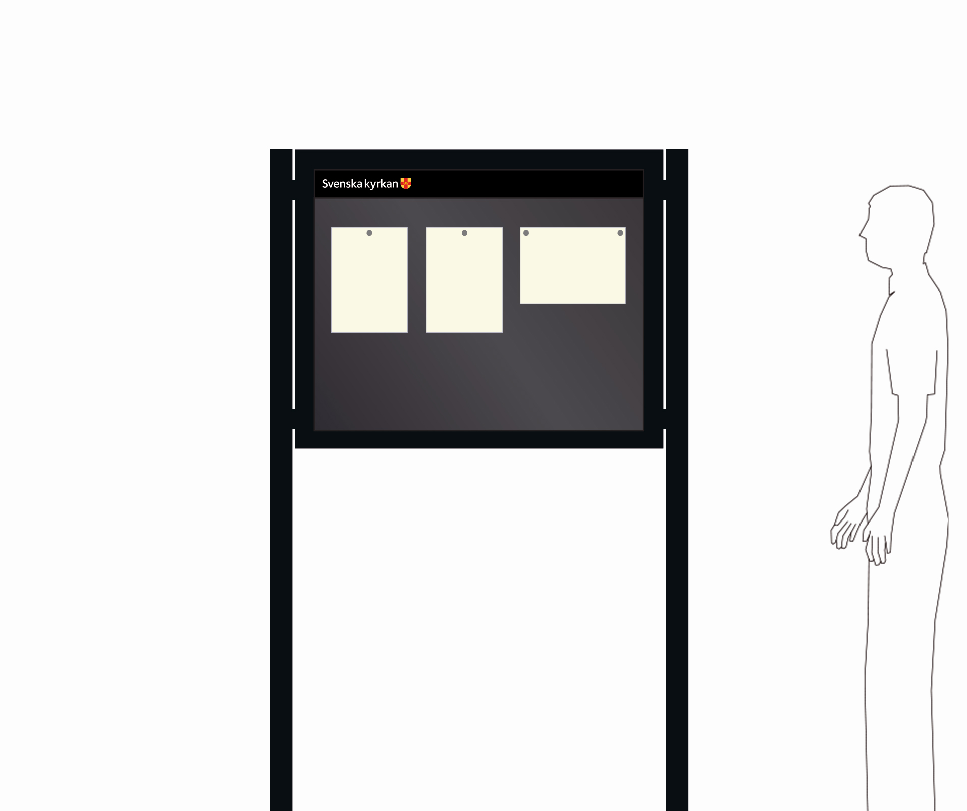 Skyltskåp med skärm