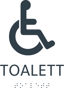 Tillgänglighetsanpassad skylt i kyrka