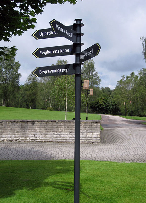 Vägvisnings skylt kyrkogård